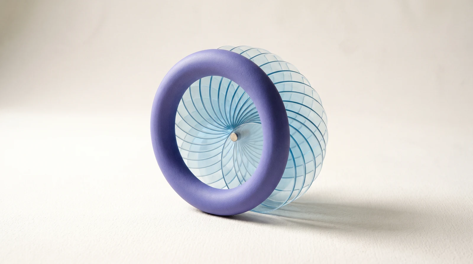 A violet ceramic ring connects a fan of pale blue glass folios — an illustration of shared accountability.